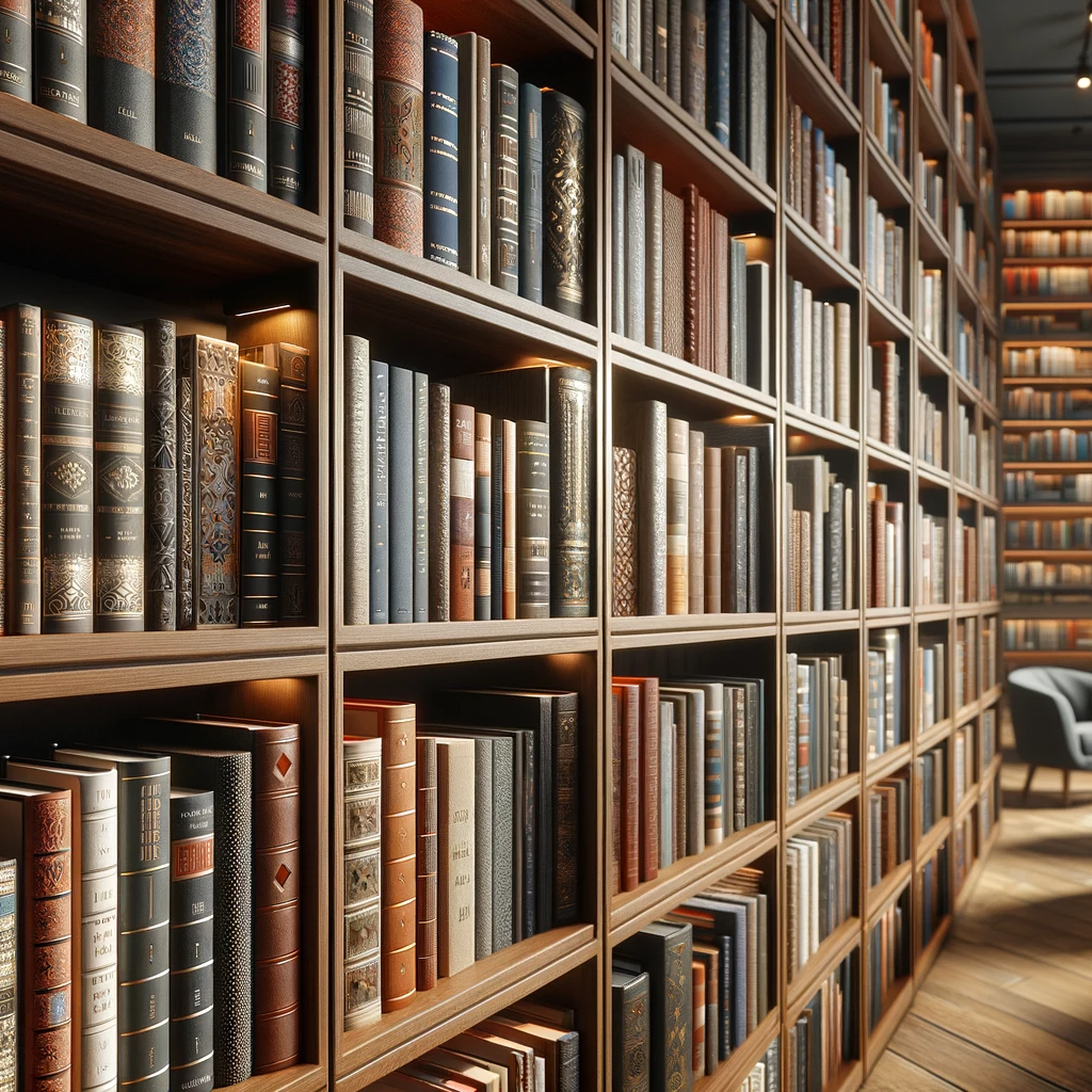 bookshelves-in-a-modern-and-inviting-library-shelves-are-filled-with-diverse-books